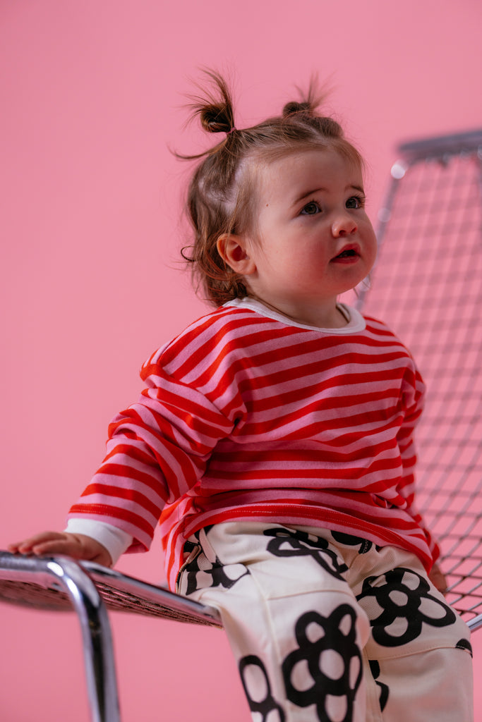 Striped Long Sleeve Tee - Cherry