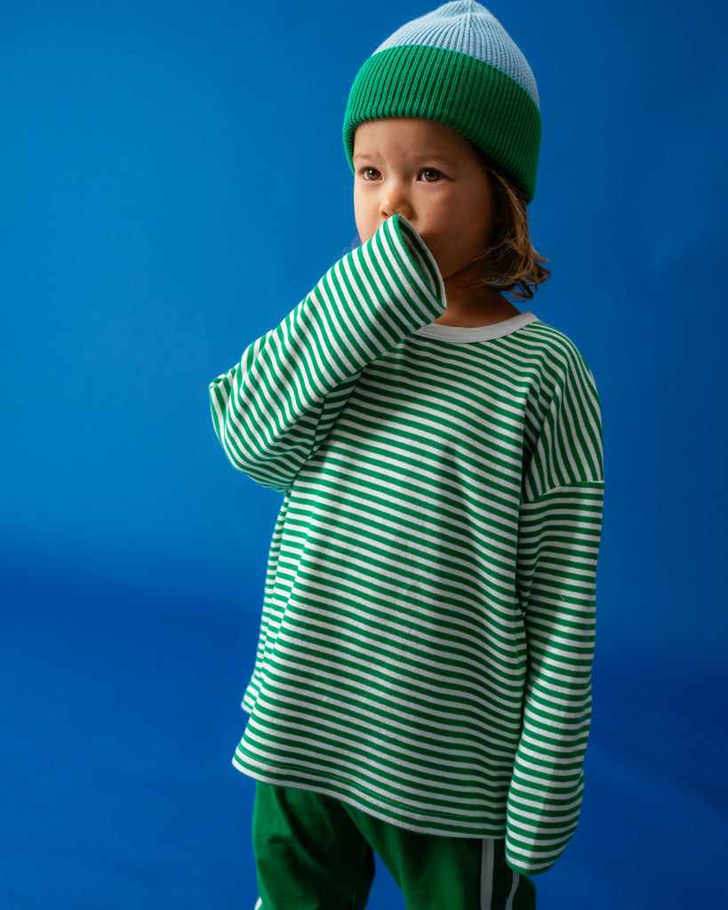 Striped Long Sleeve Tee - Forest