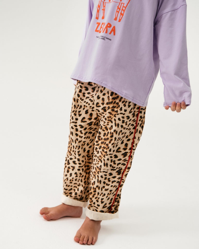 Twill Leopard Pants