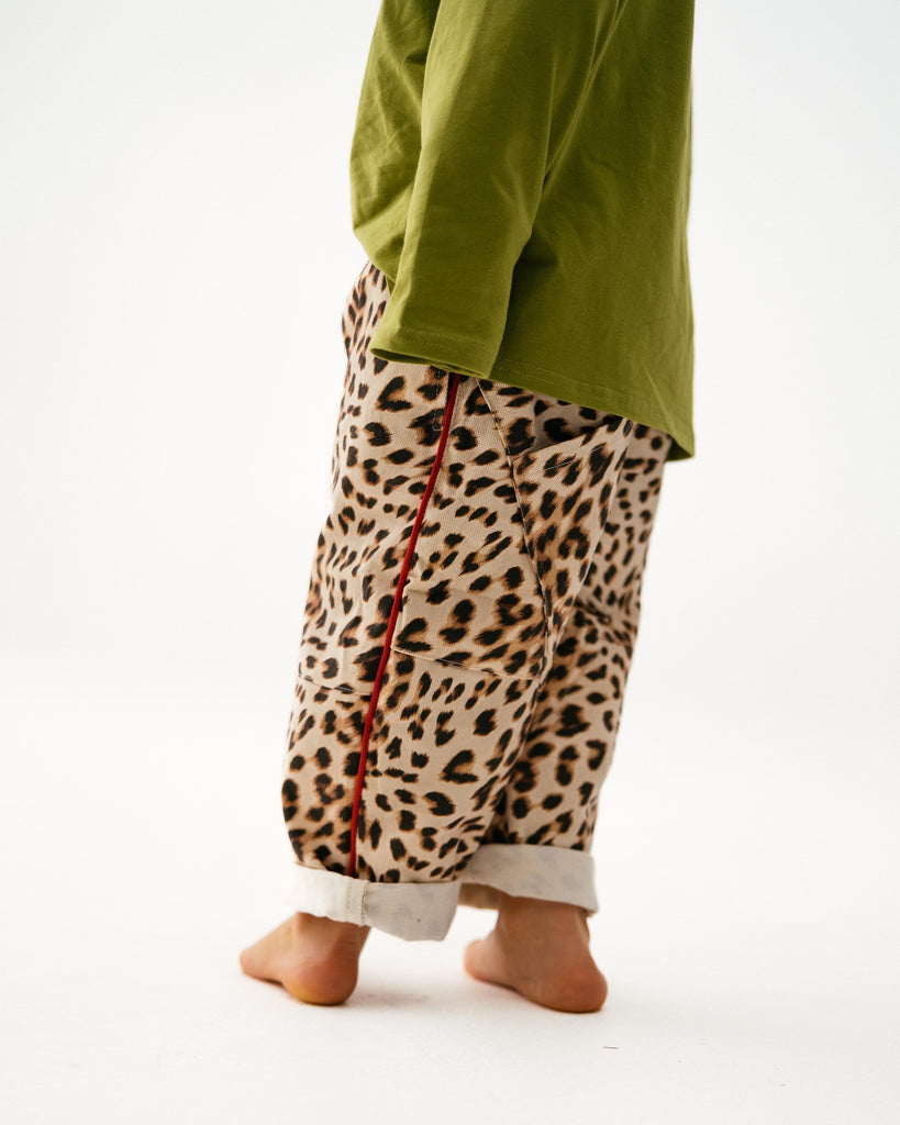 Twill Leopard Pants