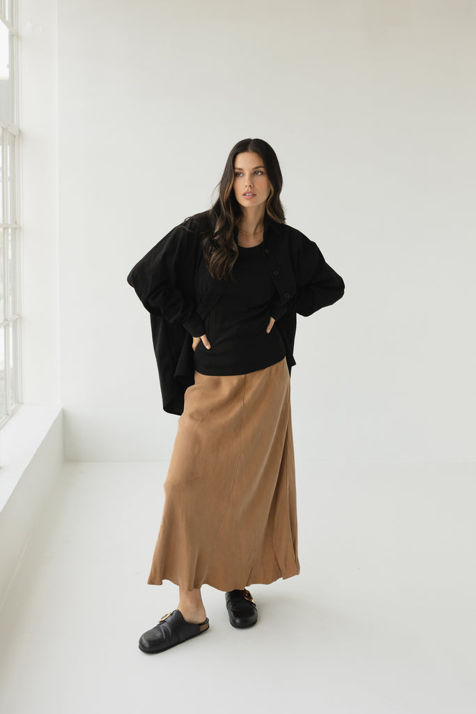 Anytime Cupro Skirt - Goldie