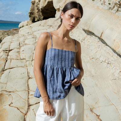 Go To Top - Denim Stripes

