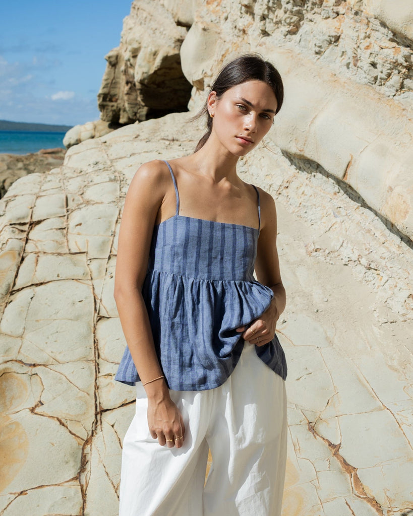 Go To Top - Denim Stripes

