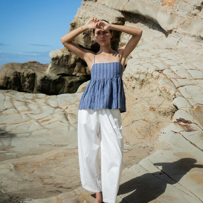 Go To Top - Denim Stripes

