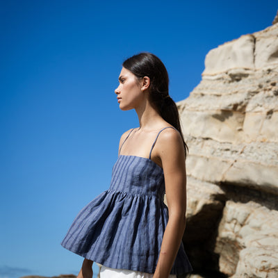 Go To Top - Denim Stripes

