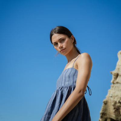 Go To Top - Denim Stripes

