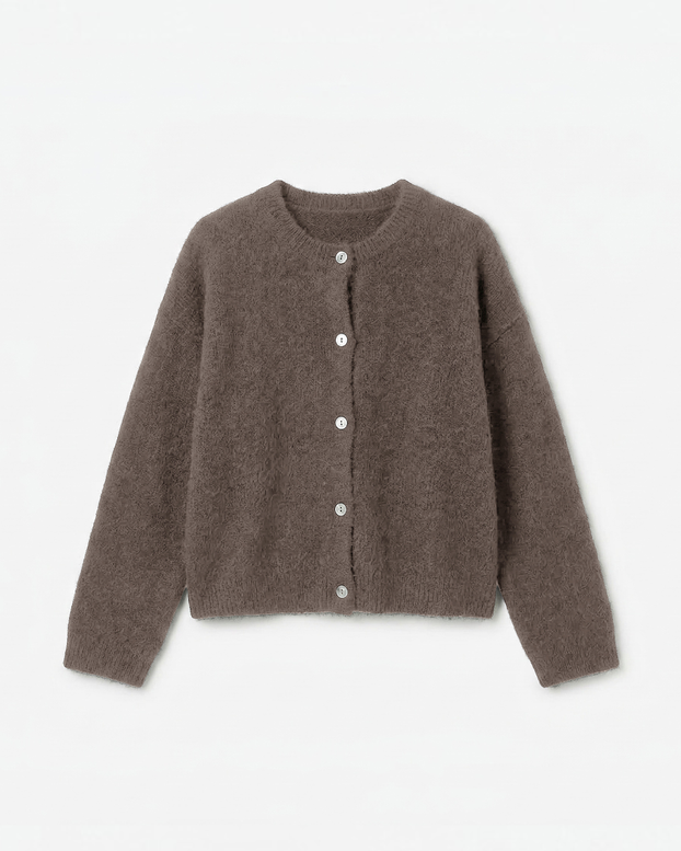 Alpaca Blend Cardigan - Walnut