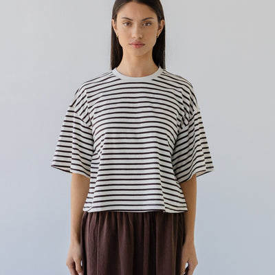 Boxy Tee - Earth Stripes
