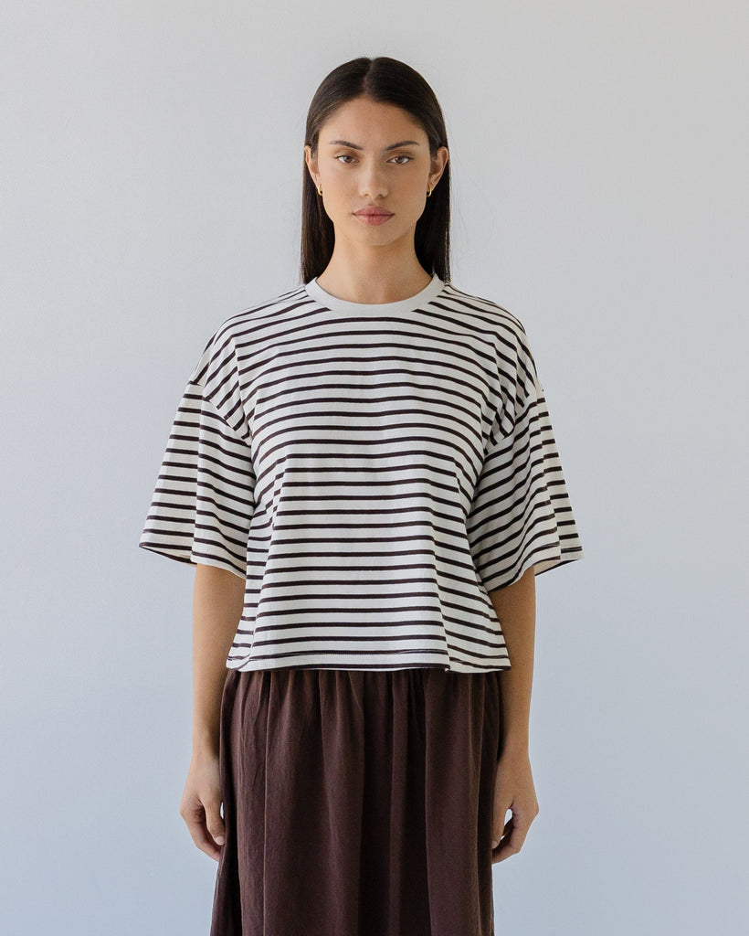 Boxy Tee - Earth Stripes