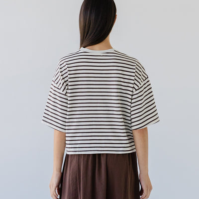 Boxy Tee - Earth Stripes