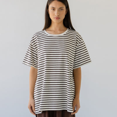 Boyfriend Tee - Earth Stripes