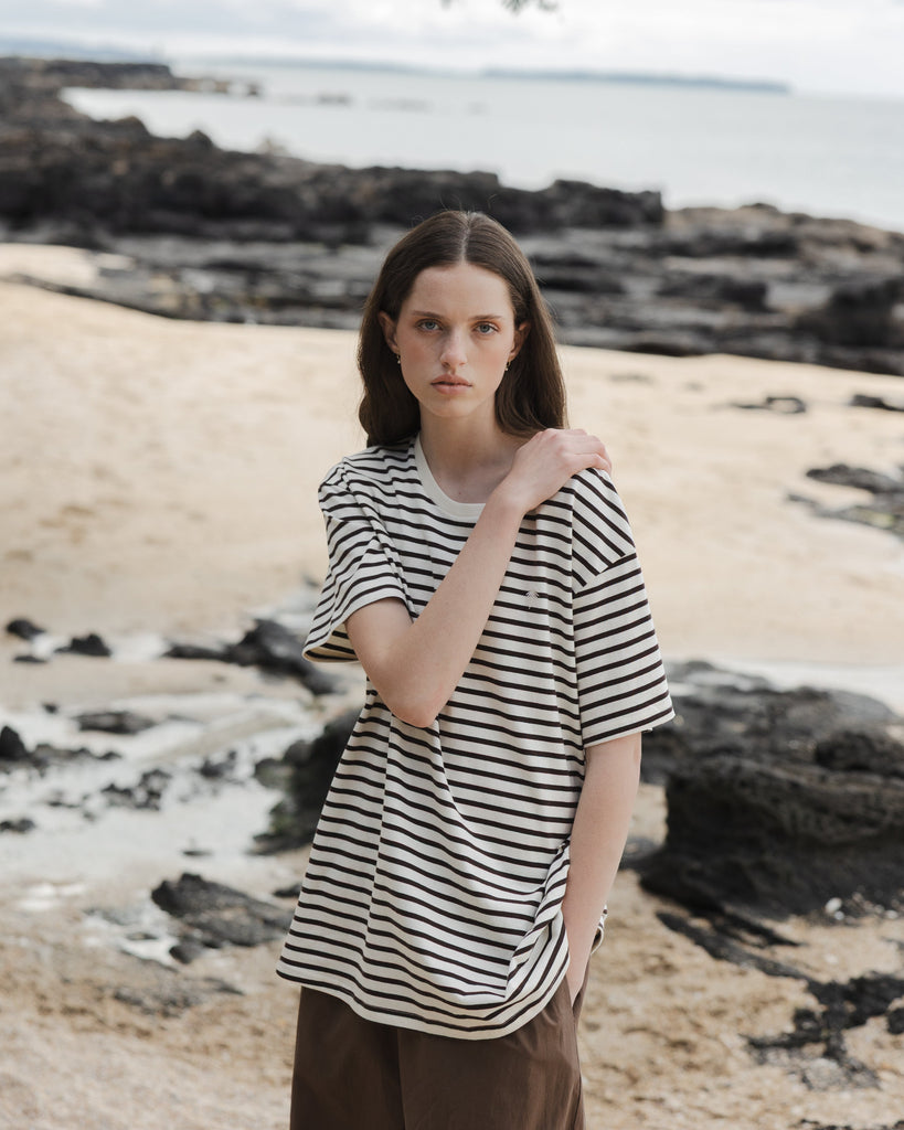 Boyfriend Tee - Earth Stripes