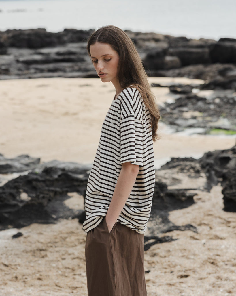 Boyfriend Tee - Earth Stripes