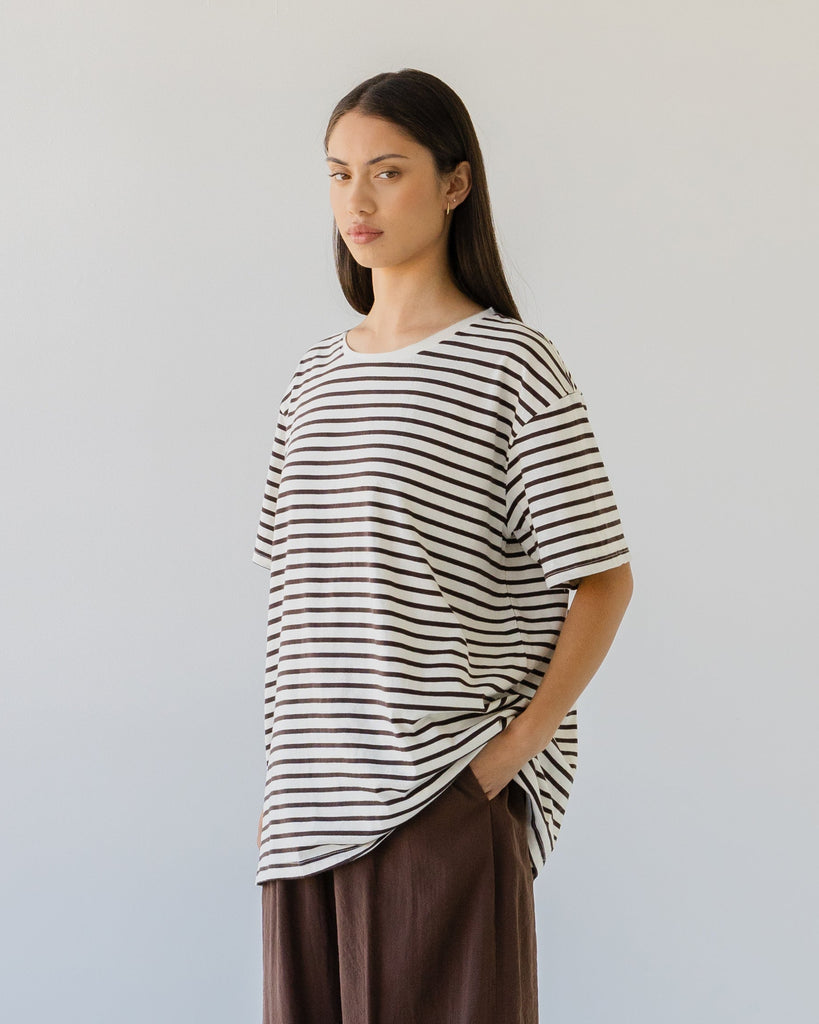 Boyfriend Tee - Earth Stripes