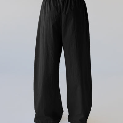 Cotton Wide Leg Pant - Black