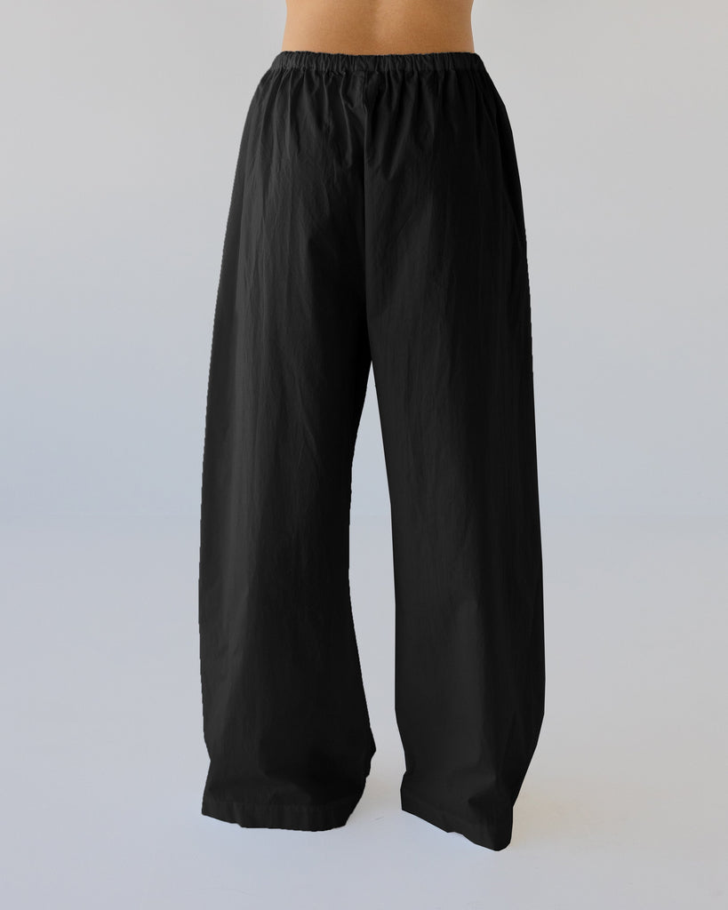 Cotton Wide Leg Pant - Black