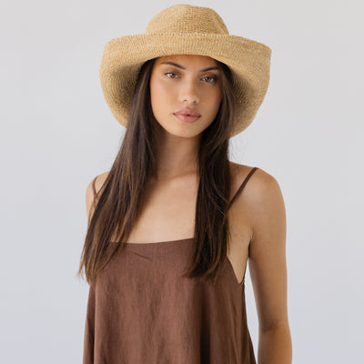 Cowboy Raffia Hat - Natural