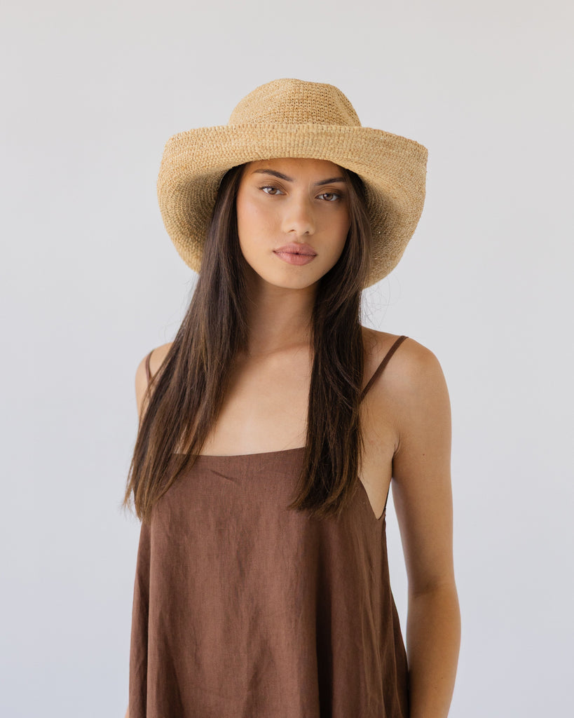 Cowboy Raffia Hat - Natural