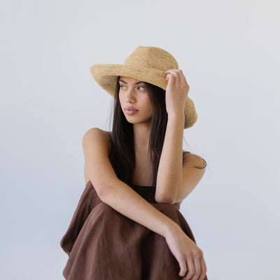 Cowboy Raffia Hat - Natural