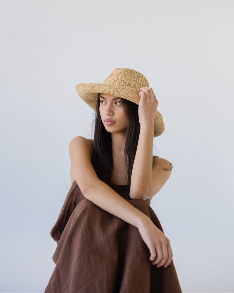 Cowboy Raffia Hat - Natural