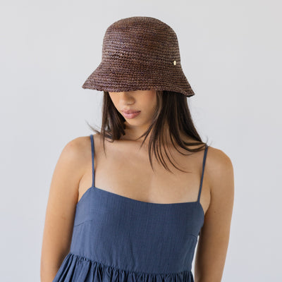 Little Brim Raffia Hat - Earth
