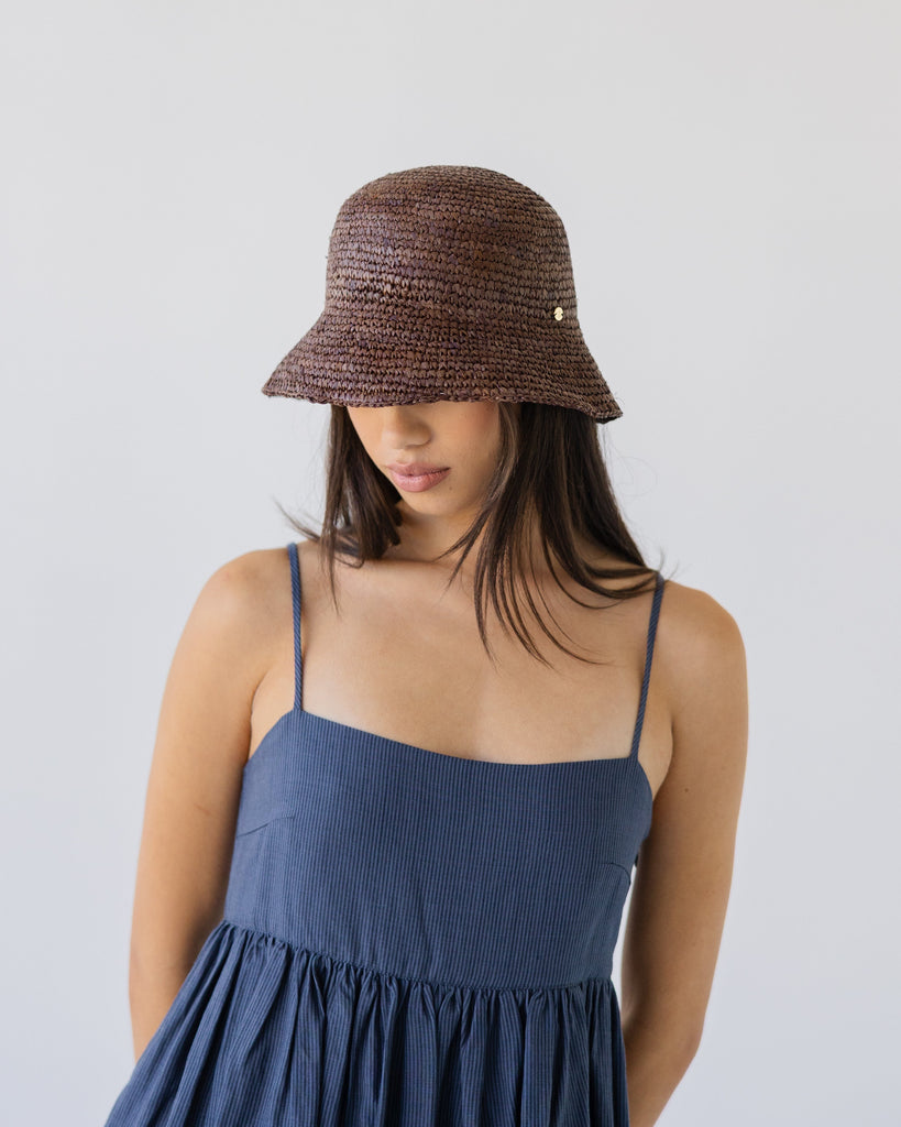Little Brim Raffia Hat - Earth