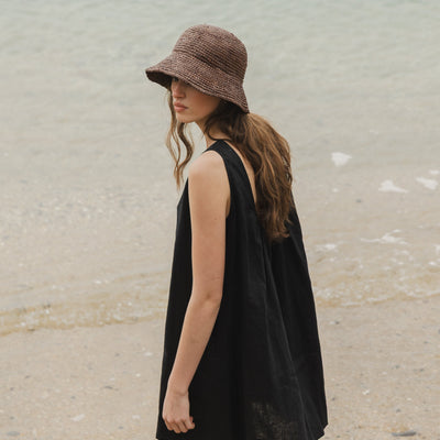 Little Brim Raffia Hat - Earth