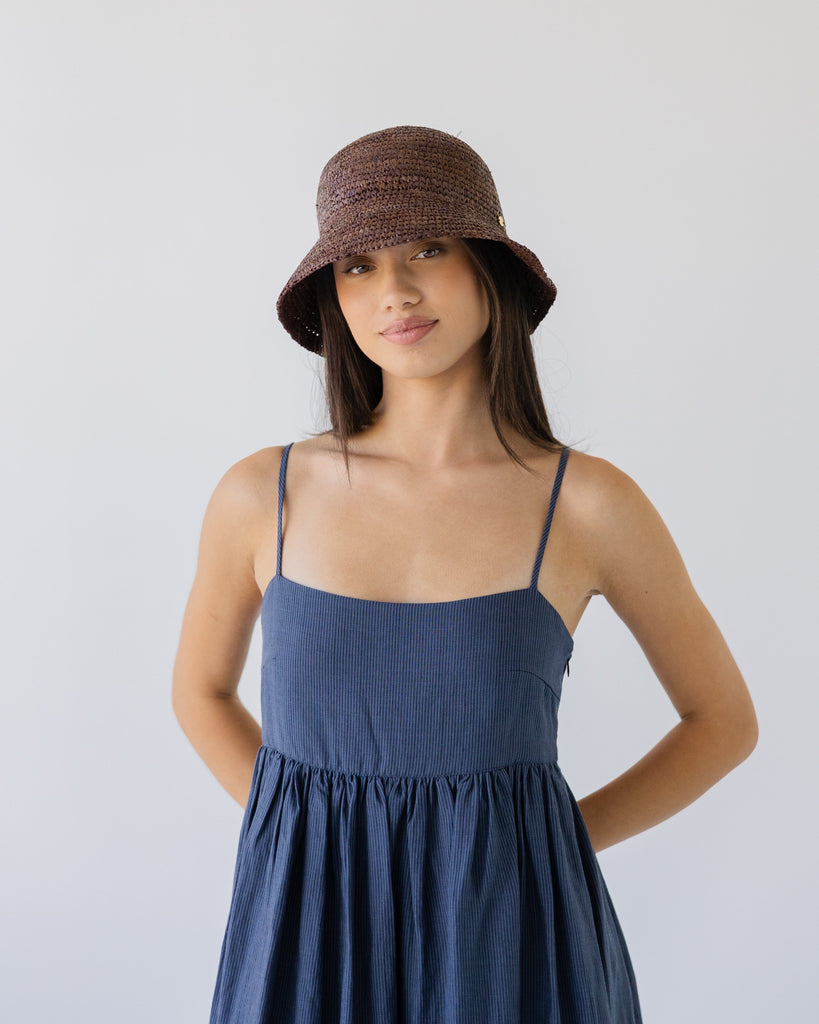 Little Brim Raffia Hat - Earth