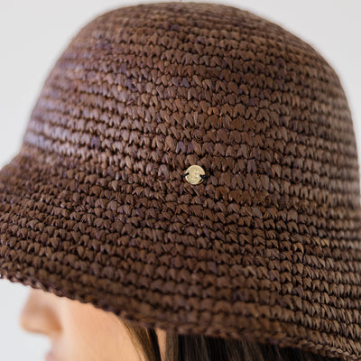 Little Brim Raffia Hat - Earth