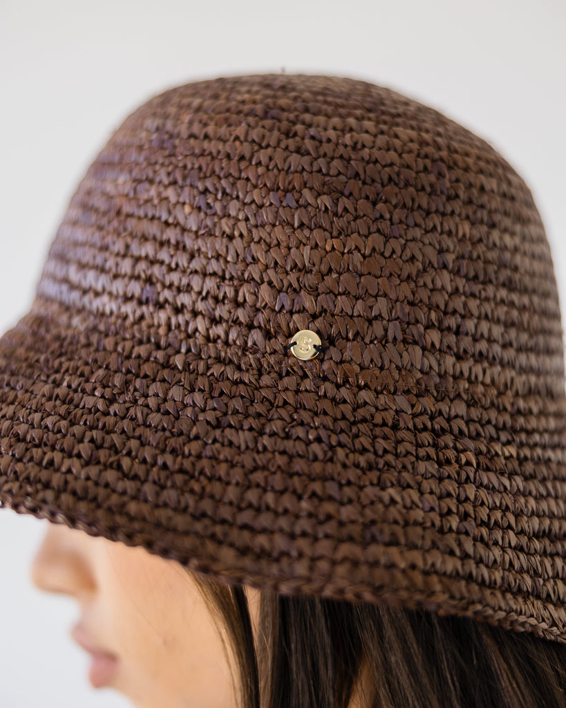 Little Brim Raffia Hat - Earth