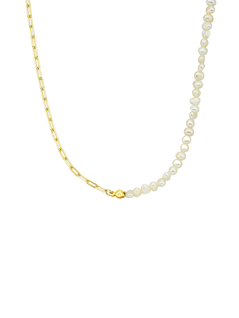 Pearl Mini Link Necklace