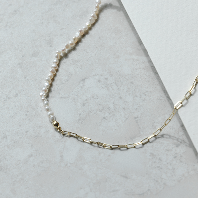 Pearl Mini Link Necklace
