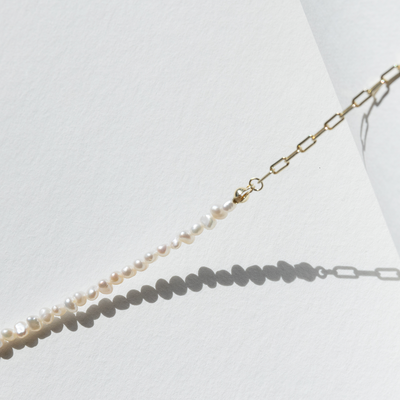 Pearl Mini Link Necklace