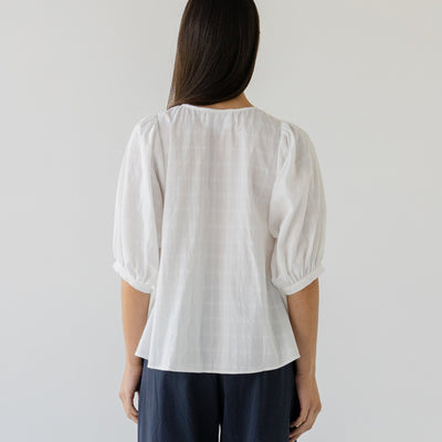 Shell Buttons Blouse - Chalk
