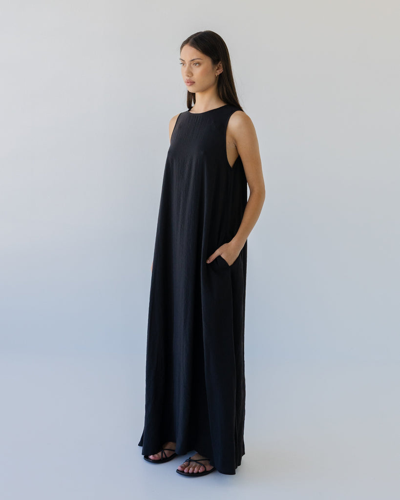 Silky Maxi Dress - Black