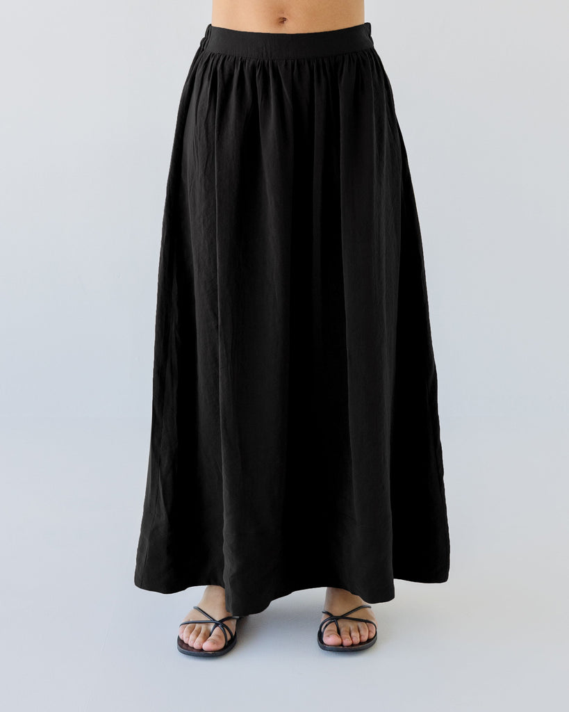 Silky Maxi Skirt - Black