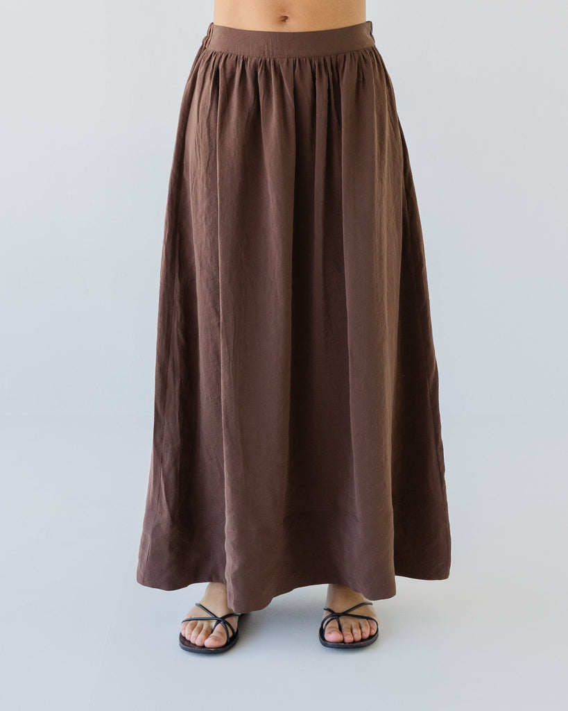 Silky Maxi Skirt - Earth