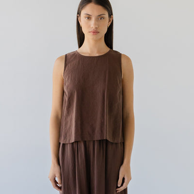 Silky Shell Buttons Top - Earth
