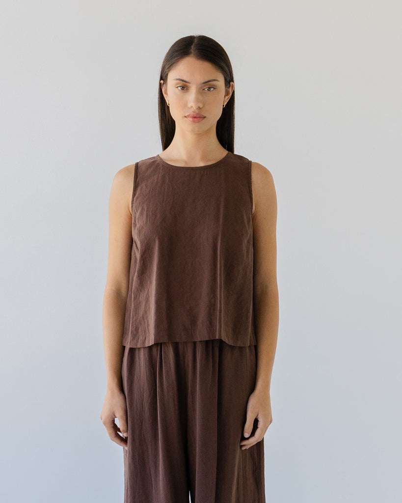 Silky Shell Buttons Top - Earth