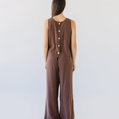 Silky Shell Buttons Top - Earth