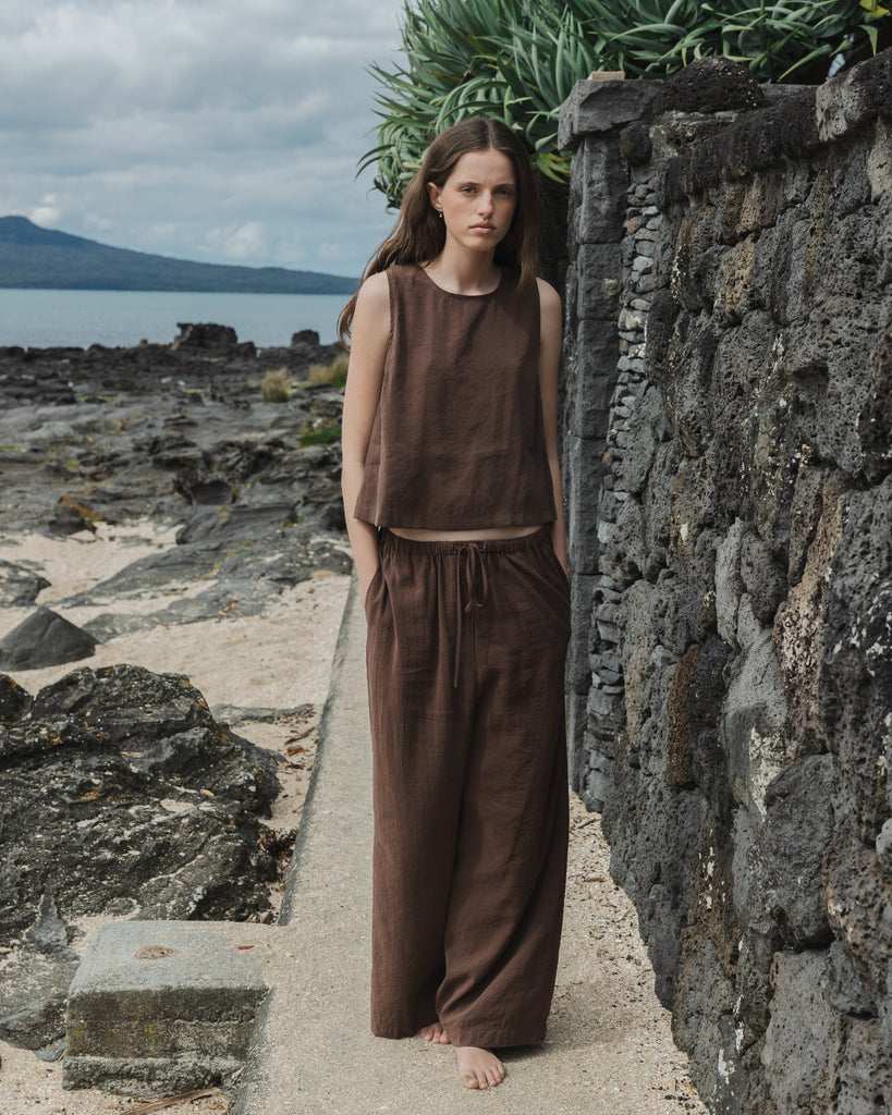 Silky Wide Leg Pant - Earth