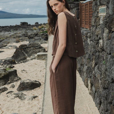 Silky Wide Leg Pant - Earth