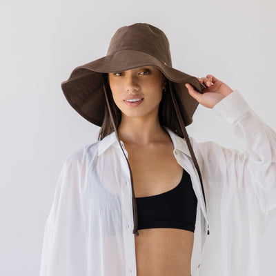 Wide Brim Bucket Hat - Earth