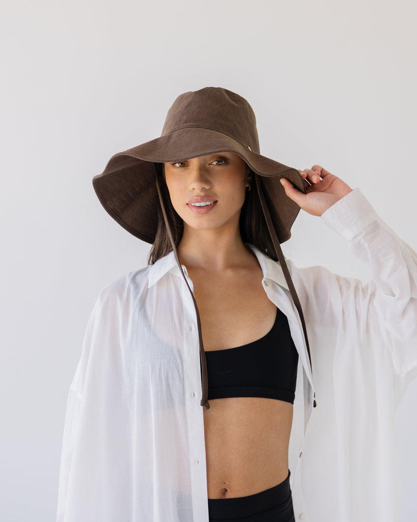 Wide Brim Bucket Hat - Earth