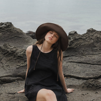 Wide Brim Bucket Hat - Earth