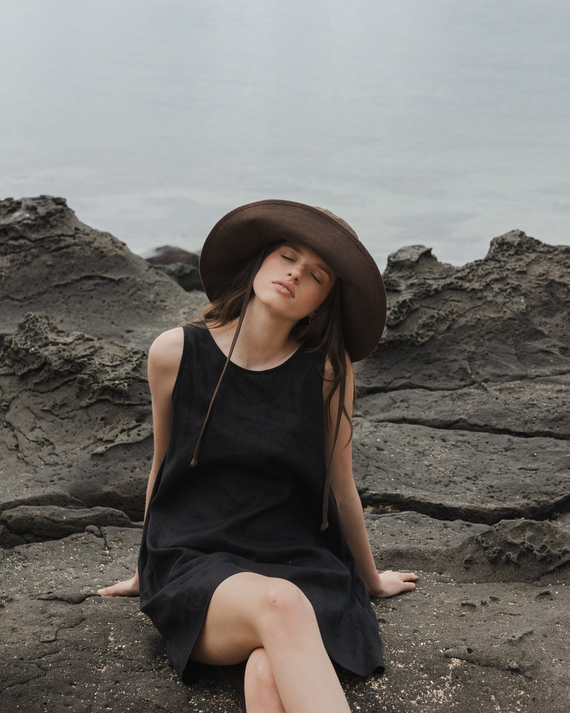 Wide Brim Bucket Hat - Earth