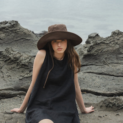 Wide Brim Bucket Hat - Earth