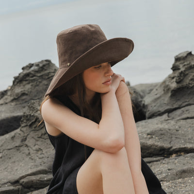 Wide Brim Bucket Hat - Earth