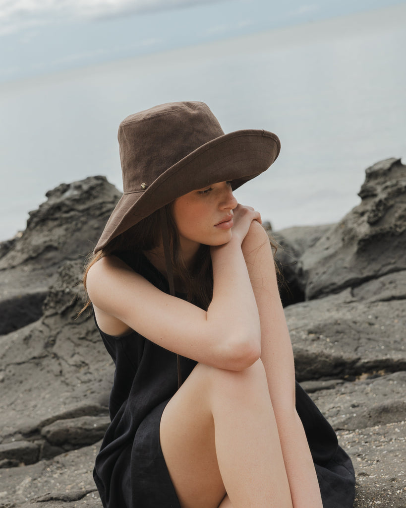 Wide Brim Bucket Hat - Earth