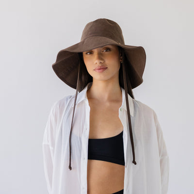 Wide Brim Bucket Hat - Earth
